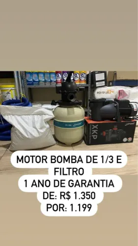 Motor bomba e filtro para piscina 