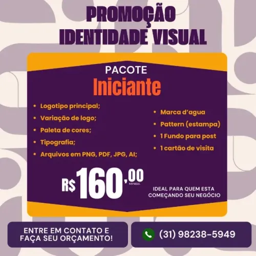 Serviços de Desiner Gráfico (logotipo, identidade visual para empresas, midias sociais.)