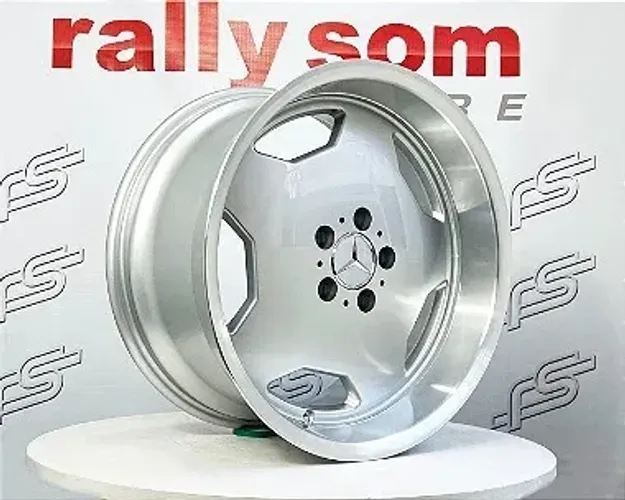 Jogo de Roda Mercedes Monobloco Prata Brilhante Borda Diamantada 5x112 - 18x8 e 18x9 Offse
