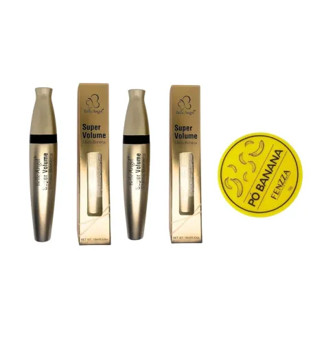 Kit Máscara de Cílios Super Volume Belle Angel + Pó Banana Fenzza