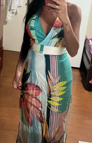 Vestido longo cetim