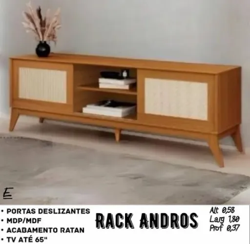Rack Andros 1.80cm para tv de até 65? - ENTREGA HOJE !!!