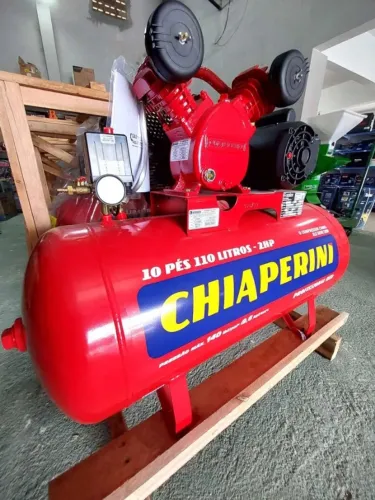 Compressor Chiaperini de 110L Profissional 140 Libras Motor 2cv 10pes - Novo/Loja