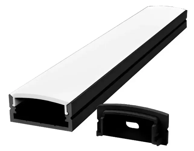 Perfil Para Led Sobrepor 1M Premium Preto 17X7mm