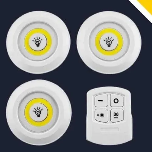 Kit luminária 3 lâmpadas Spot sem fio 