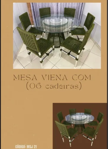 Mesa Viena com 6 Cadeiras - Linda e Confortável!