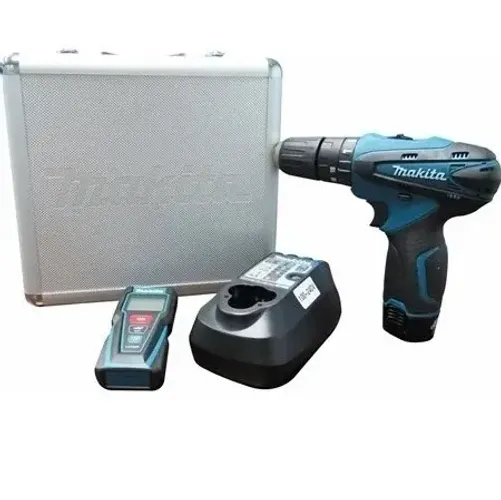 Combo Dk0070 Furadeira Hp330d E Trena Laser Ld030p Makita 60 Azul-turquesa