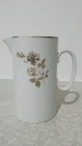 Leiteira Porcelana Renner com Flores -  anos 70