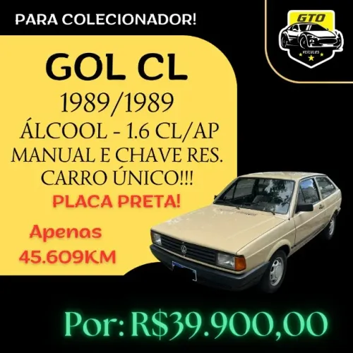 Volkswagen Gol Geração I CL 1.6 8V Álcool Mec. 2P 1989