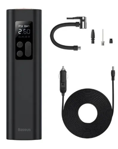 Mini compressor de ar portátil Baseus para carro, cor preta