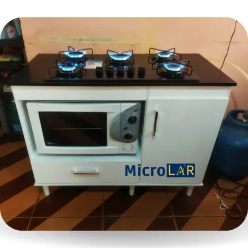 Conjunto Fogão Cooktop 5 Bocas + Balcão de Cozinha WS - 12 Meses de Garantia