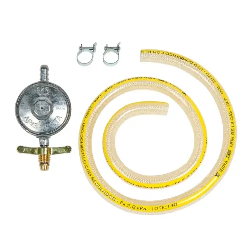 Kit Gás de Botijão para Fogão de Piso com Mangueira Plástica 1,20m