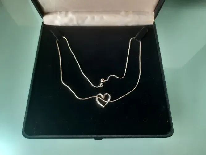 colar e pingente ouro branco 18k