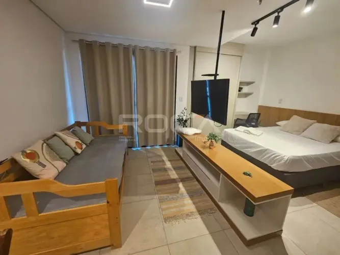 Apartamento flat para locação mobiliado no bairro Jardim Botânico, em Ribeirão Preto.