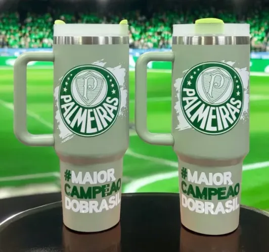 Copo Com Alça Inox Termico Do Palmeiras Personalizado 1.200ml