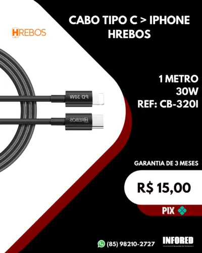 Cabo tipo C > Iphone Hrebos CB-320I