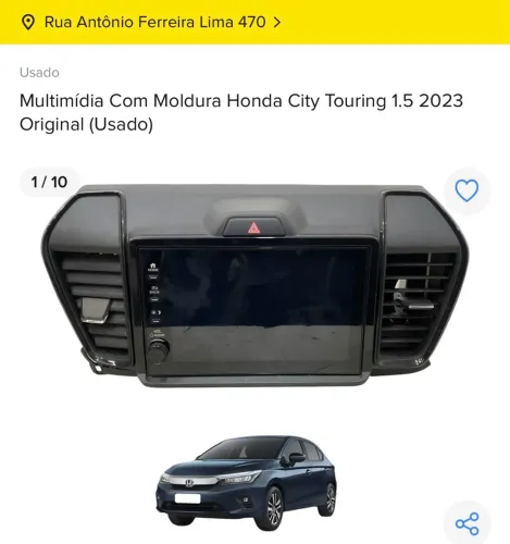 Multimídia Honda City hatch 1.5 2022/2023