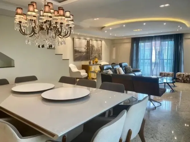 Casa Sobreposta á venda ou aluguel 5 quartos luxuosa Embaré Santos