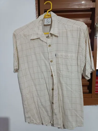 Camisa Social Listrada Manga Curta