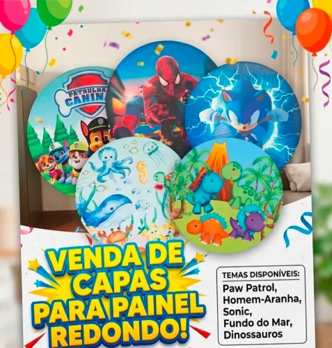 Capas para painel redondo decoração de festa