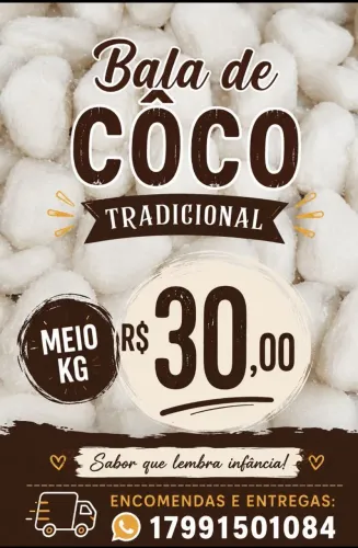 Balas de côco artesanais 