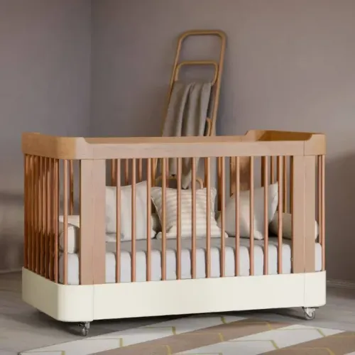 Berço evolutivo Nido 3 em 1 Freijó/Off White/ Eco Wood Matic