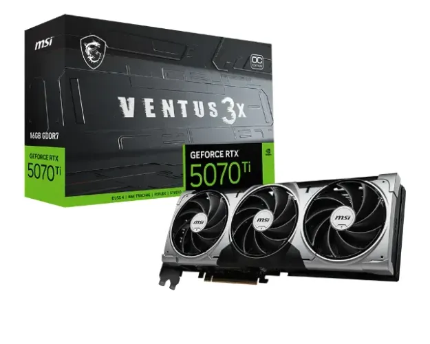 Placa De Vídeo RTX 5070 Ti 16gb Gddr7 256bits Ventus 3x Oc
