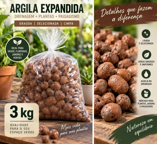 Argila expandida para Jardinagem e Paisagismo