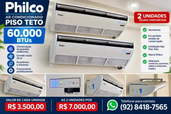 Ar-Condicionado Philco Piso Teto 60.000 BTUs - Seminovo