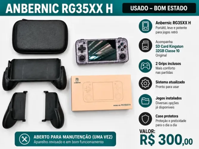 Videogame portátil Anbernic RG35XXH (leiam a descrição)