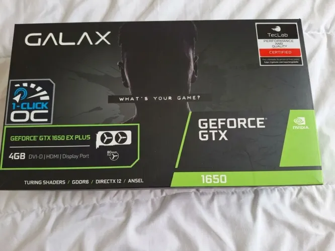 Placa de vídeo Geforce GTX 1650 GALAX, 4 GB