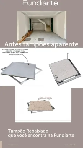 Tampão em Alumínio 60x60 modelo rebaixado (por piso )