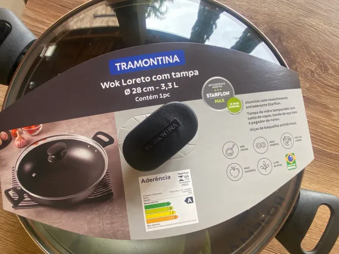Panela Wok Tramontina anti aderente Nova