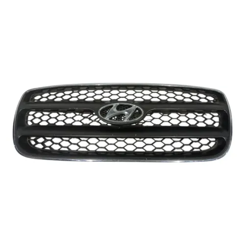 Grade Emblema Parachoque Diant Hyundai Santa Fe 2007 A 2012 Preto E Cromado