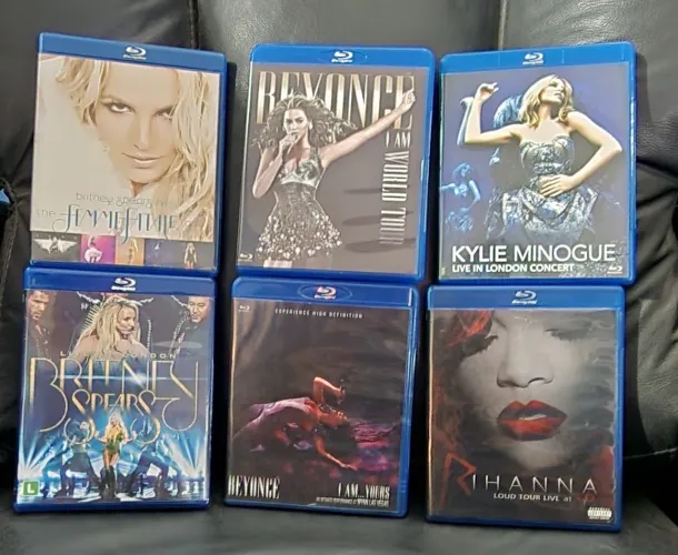 Blu-rays Beyoncé, Rihanna, Britney Spears e Kylie Minogue 