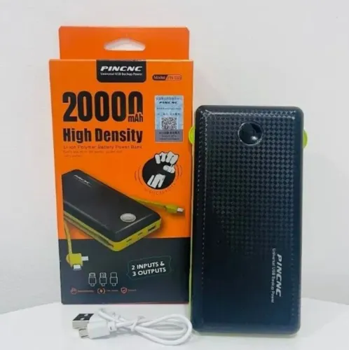 Power Bank 20000mAh Carregador Portátil Universal Rápido com Cabos Embutidos -AJ-C04