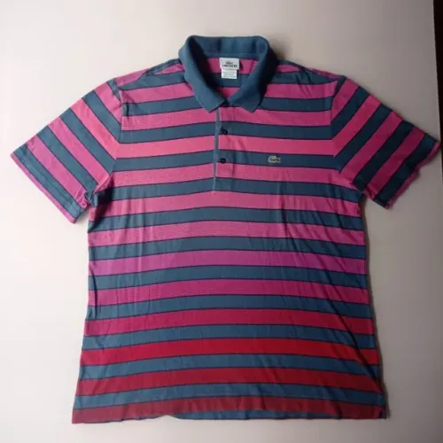 Camisa masculina polo listrada - lacoste original tam 6 - gg