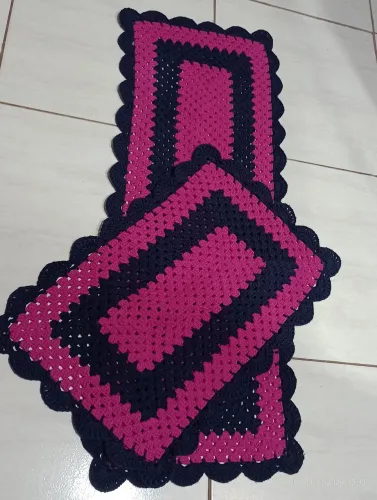 Kit tapete de croché 2 Peças