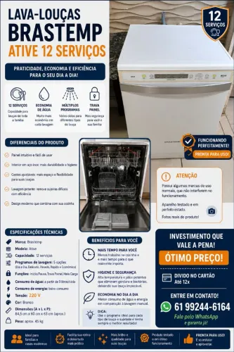 Lava louça Brastemp ative 12 serviços