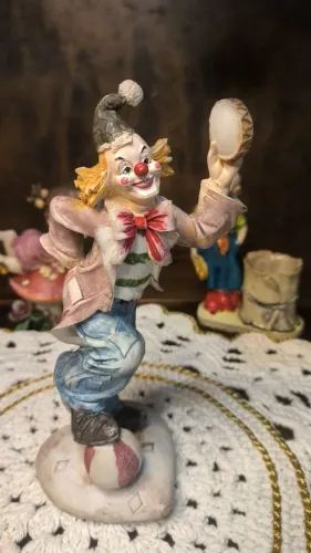 Palhaço Música Resina Fada Cogumelo - Lote Estátuas Raras Em Resina