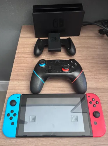 Nintendo switch 1 azul vermelho impecável 