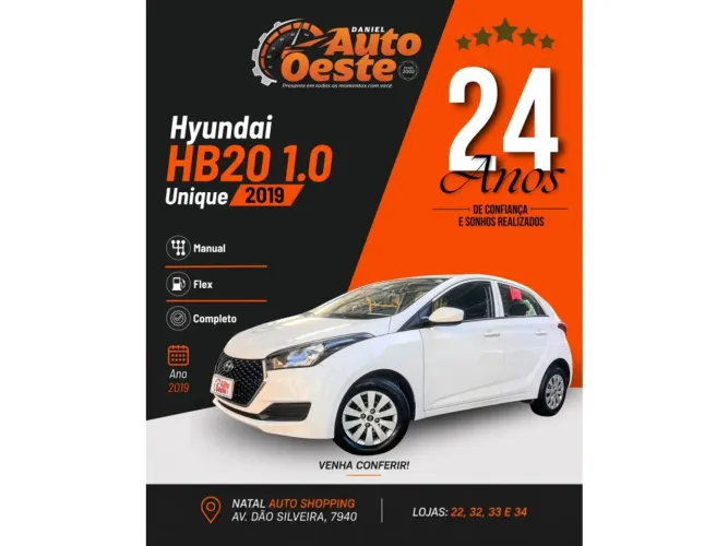 Hyundai HB20 Unique 1.0 Flex 12V Mec. 2019