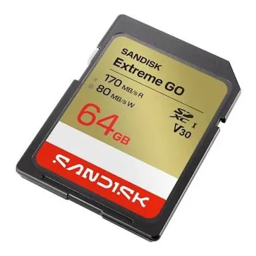CARTAO DE MEMORIA SD 64GB SANDISK EXT. GO SDHC UHS-I CLAs. 10 U3 V30 - LOJA DADO DIGITAL