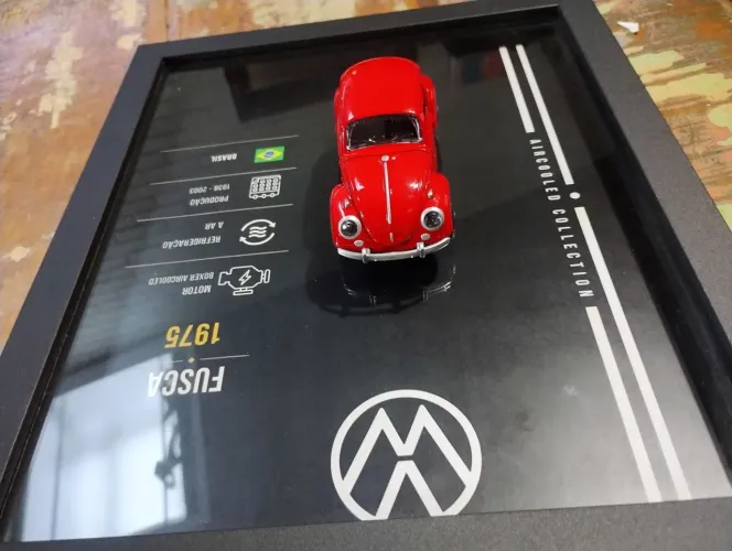 Quadro decorativo Fusca 3D Colecionável Sob encomenda
