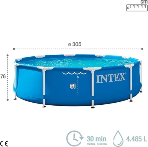 Piscina Intex com Estrutura Metálica + Forro + Capa - Pronta para o seu lazer! ?