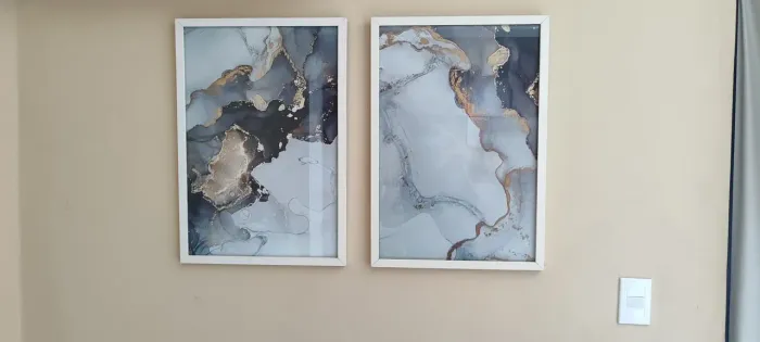 Jogo de quadros modernos com vidro