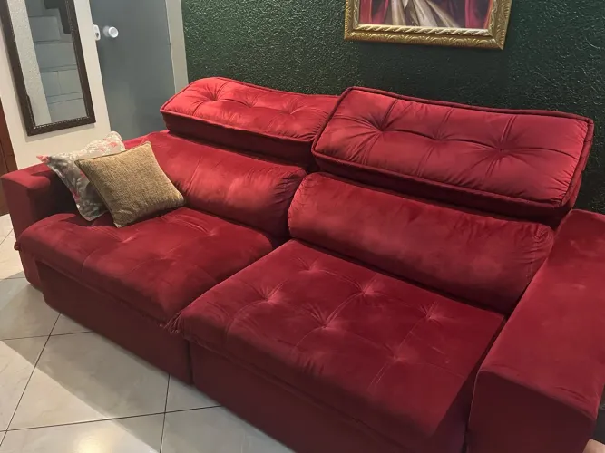 Sofá cama vinho 4 lugares