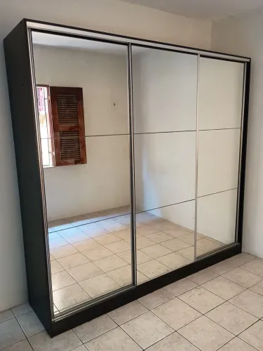 Guarda Roupa Casal 100% MDF Madesa Royale 3 Portas de Correr de Espelho