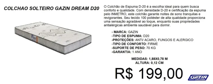 Colchão solteiro- entrega grátis!!