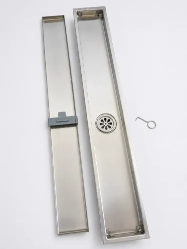 Ralo Linear Oculto 70 cm em Aço Inox para Banheiro e Box - Saída 4 cm